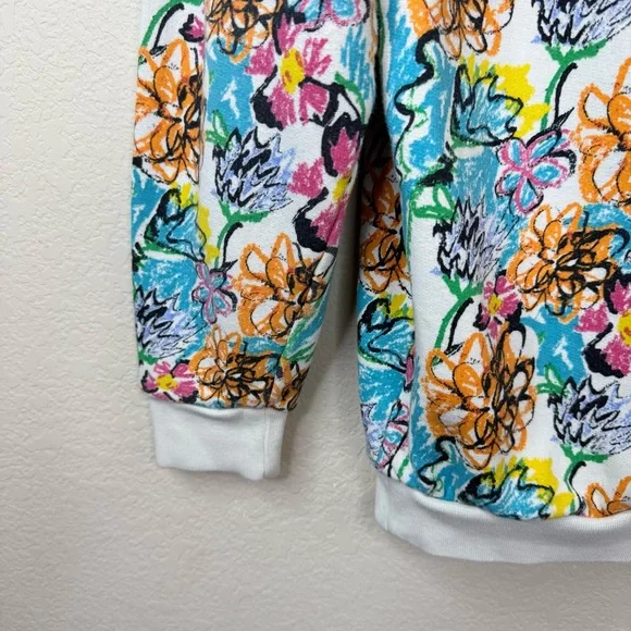 LUCY & YAK Wildflower Multicolor Oversized Organic Cotton Sweatshirt Sz XS - Picture 9 of 15